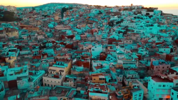 Marokkó Légi Felvétel Város Tangier Panorámás Kilátás Nyílik Város Tangier — Stock videók