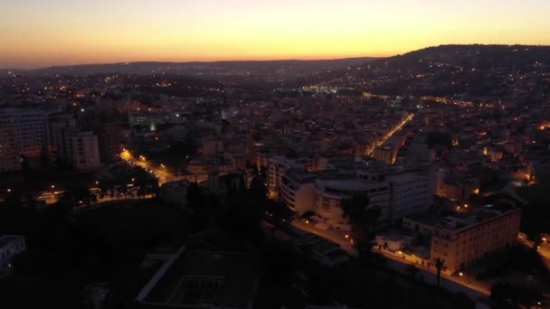 Marocko Flygfoto Över Staden Tanger Panoramautsikt Över Staden Tanger Kvalitet — Stockvideo