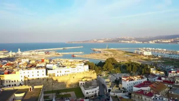 Drone Shot Old Medina Tangiers Marrocos — Vídeo de Stock