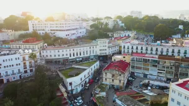 Drone Shot Old Medina Tangiers Marrocos — Vídeo de Stock