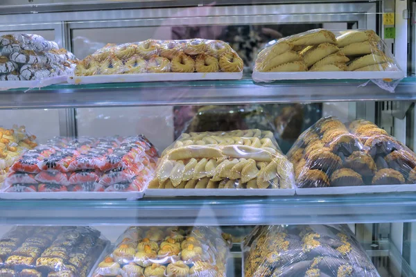 Biscoitos Marroquinos Exibidos Frente Uma Loja Doces — Fotografia de Stock