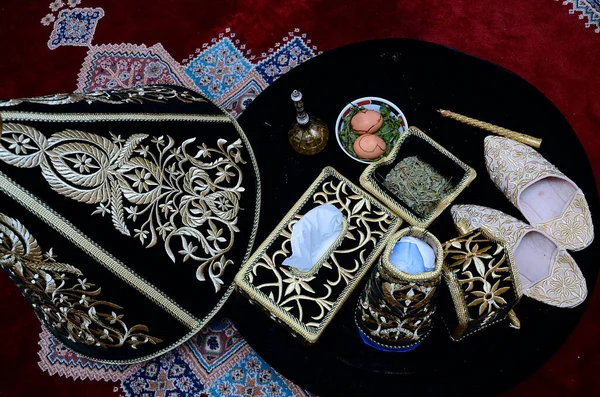 Марокканські Весільні Подарунки Представляється Нареченим Нареченій — стокове фото