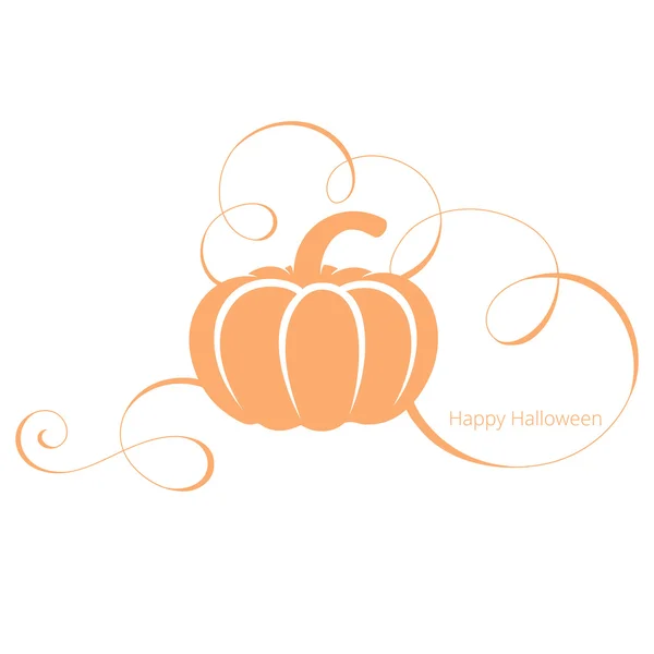 Hermosa calabaza con remolinos. Calabaza para fiesta de Halloween . — Vector de stock