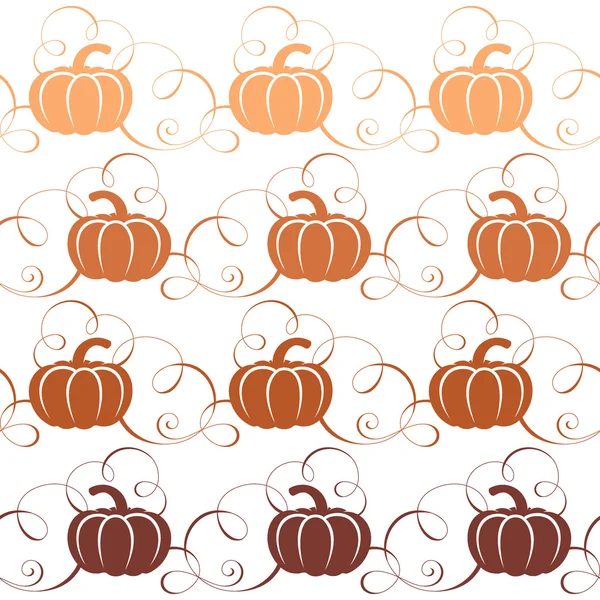 Seamless pattern with pumpkins and swirls. Pumpkins for Halloween party. — Stock Vector