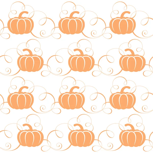 Seamless pattern with pumpkins and swirls. Pumpkins for Halloween party. — Stock Vector