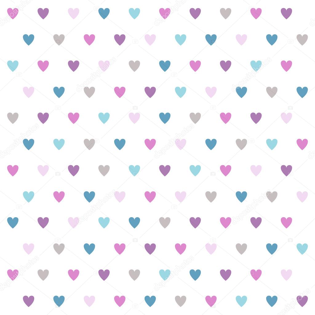 Colorful hearts. Seamless vector pattern.