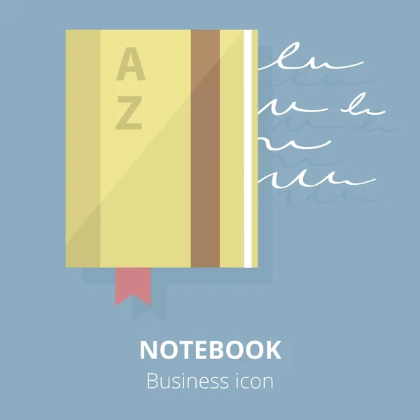 Business icon. Notebook. Flat vector illustration. — Stock Vector