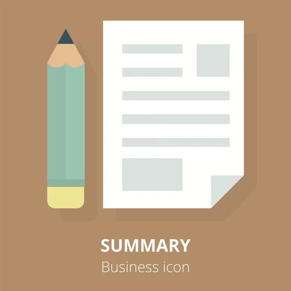 Business icon. Summary. Flat vector illustration. — Stock Vector