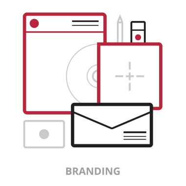 İş ikonları/simgeleri. Marka. Düz vektör çizim. Kutsal kişilerin resmi web sitesi için özetlenen.