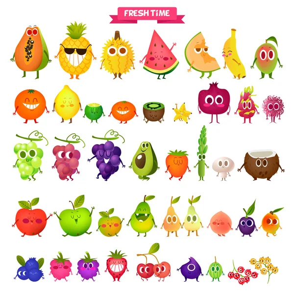 Iconos de frutas frescas Ilustración de stock