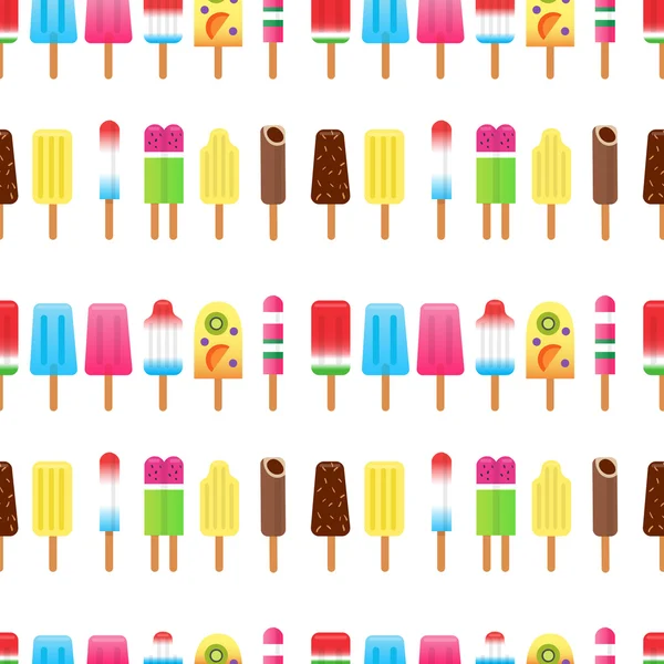 アイスクリームとのシームレスなパターン. — ストックベクタ