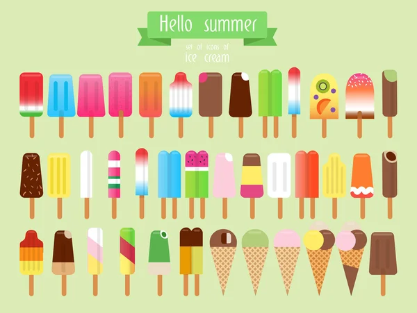 Různé druhy zmrzliny. — Stockový vektor
