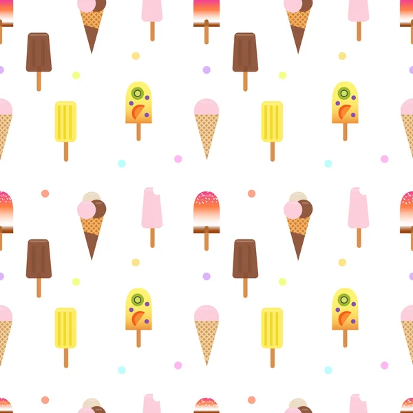 Seamless pattern with ice cream. — Stock Vector