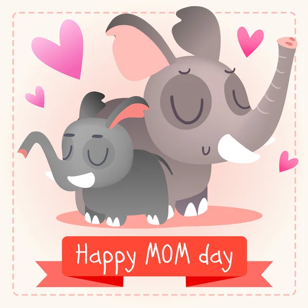 Happy mother's Day. Olifanten. — Stockvector