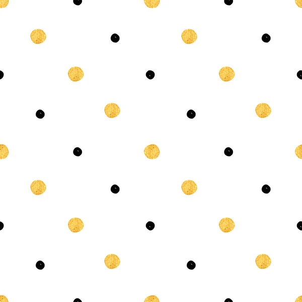 Seamless pattern in the gold dots — Stock Vector