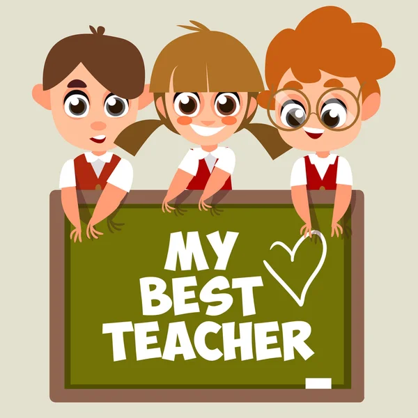 Veselá učitel na lekci — Stockový vektor