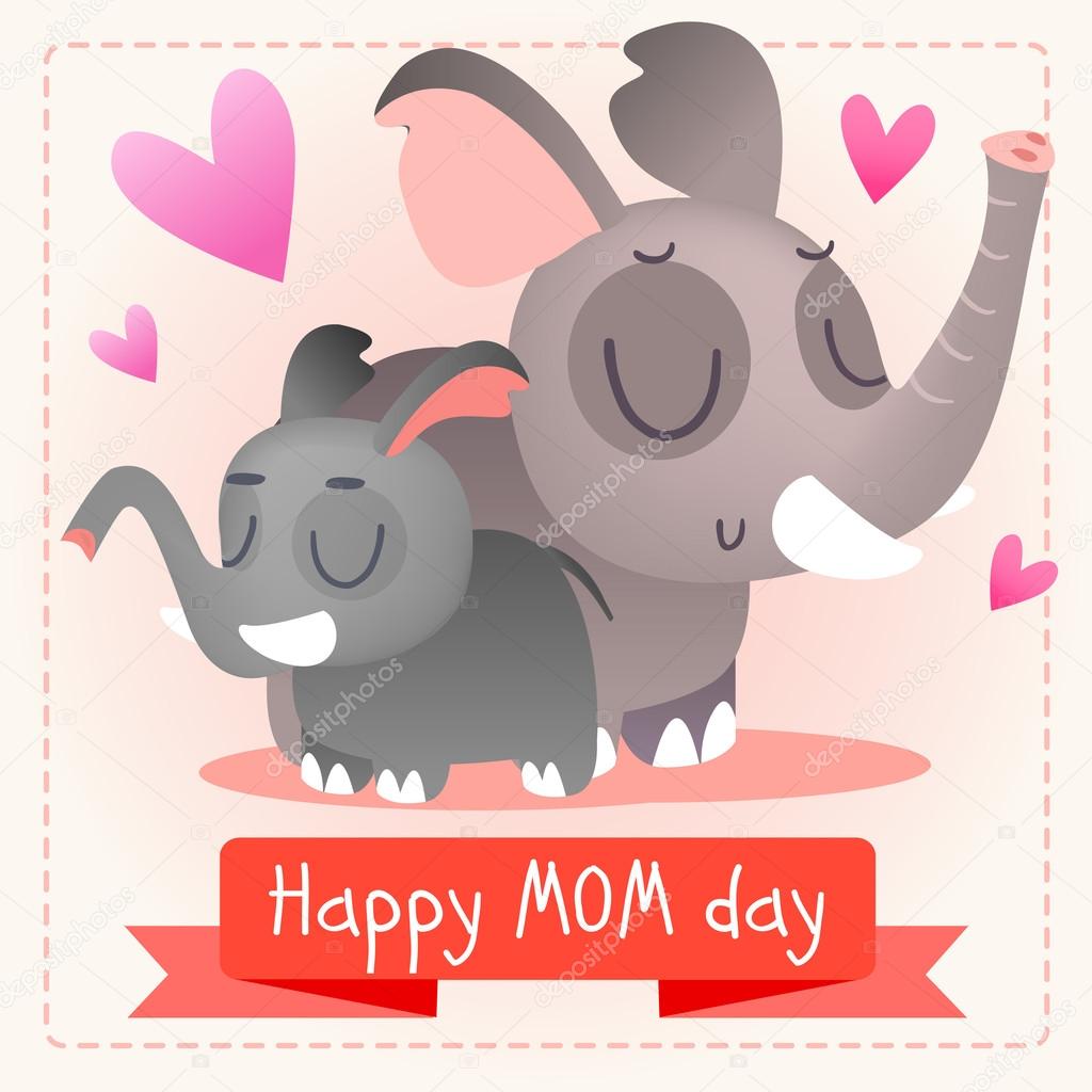jeg er træt Vær modløs ægteskab Happy mother's day. Elephants. Stock Vector Image by ©Katya_Bra #111584120