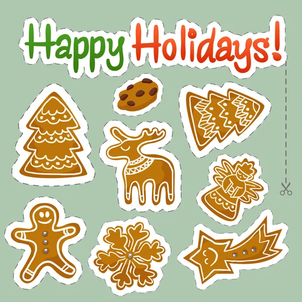 Seamless vector pattern with Christmas cookies . — Stock Vector