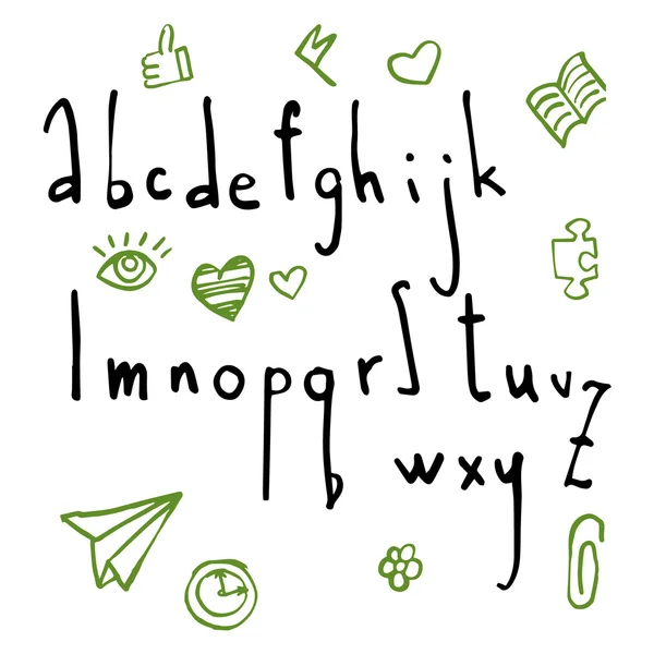 Conjunto de vector dibujado a mano alfabeto . — Vector de stock