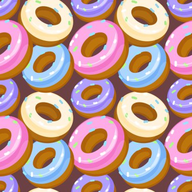 Donutlarla vektör kusursuz desen.