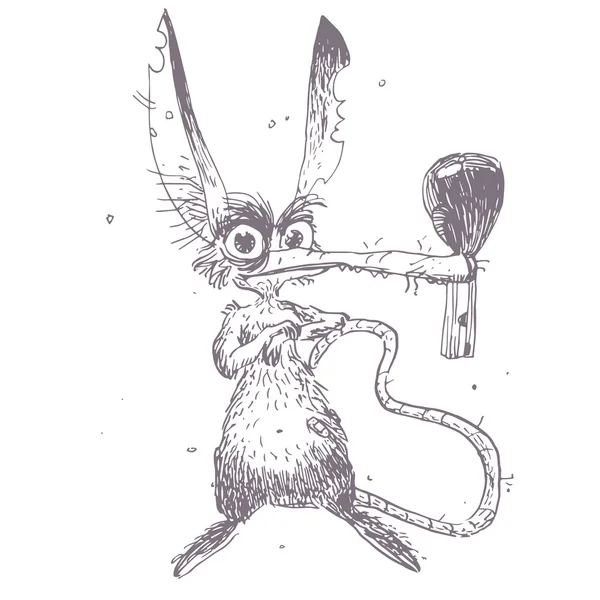 Hand drawn illustration of rat character. — Stock Vector