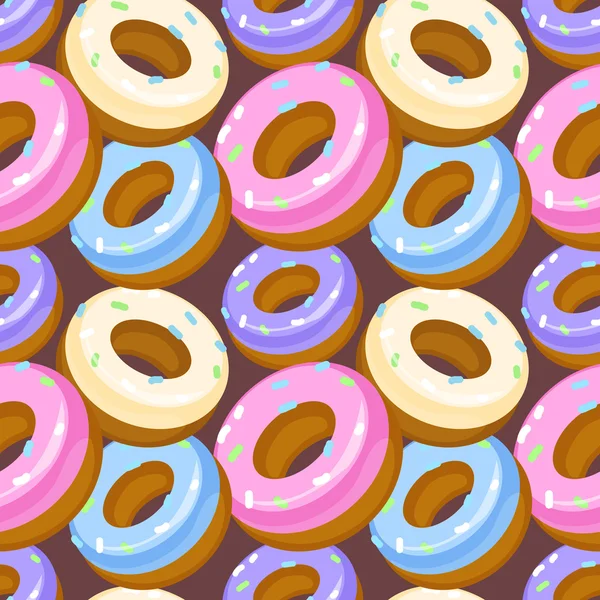 Vector naadloos patroon met donuts. — Stockvector