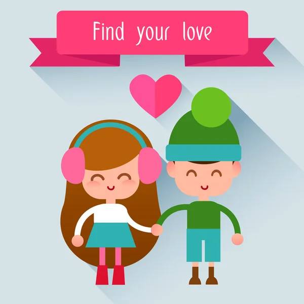 Couple in love boy and a girl. — Stock Vector