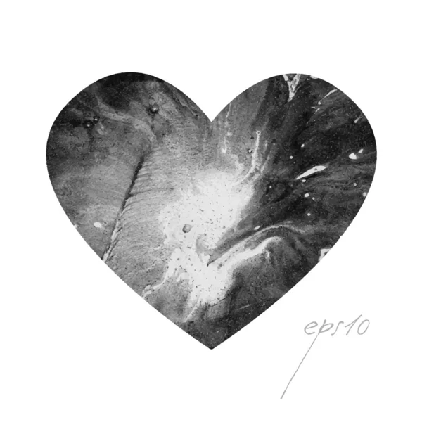 Valentine - Grunge fond de coeur noir — Image vectorielle