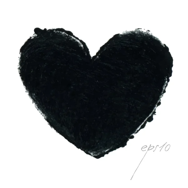 Valentine - Grunge siyah kalp arka plan — Stok Vektör