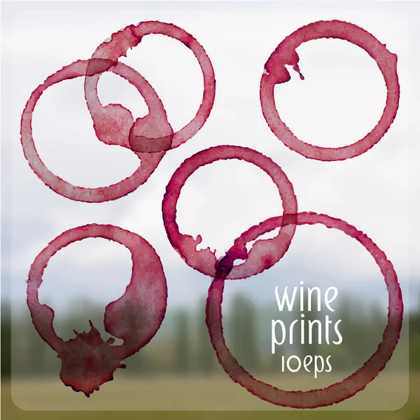 Акварельне вино Пляма, ізольовані на фоні — стоковий вектор