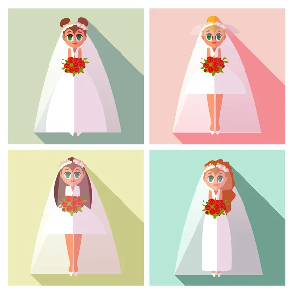 Un conjunto de imágenes sobre el tema de la boda — Archivo Imágenes Vectoriales
