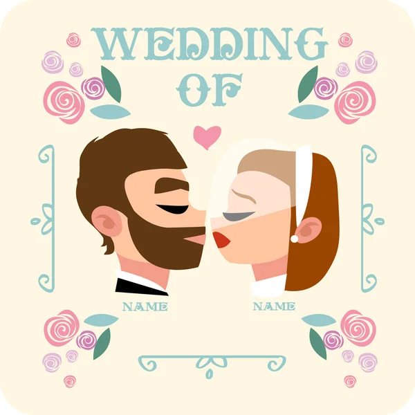 Düğün kartı vektör — Stok Vektör