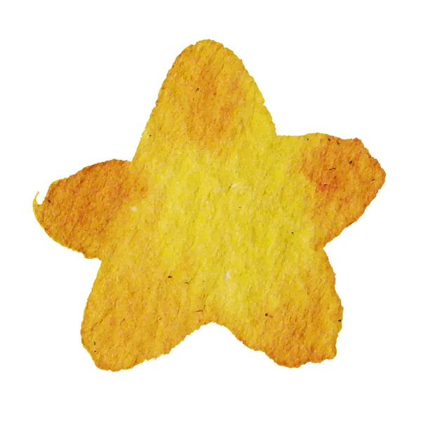 Блискуча жовта мила акварельна зірка — стоковий вектор