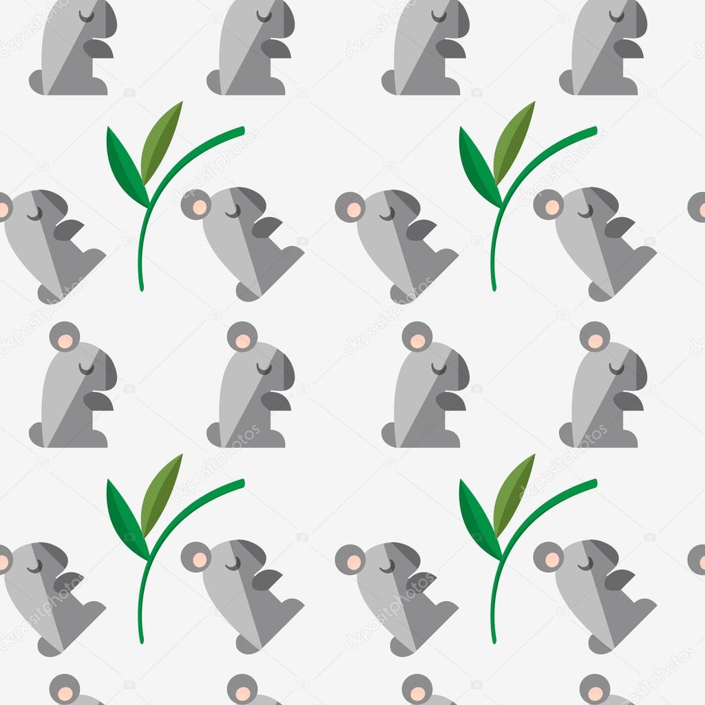 Seamless pattern with a koala.
