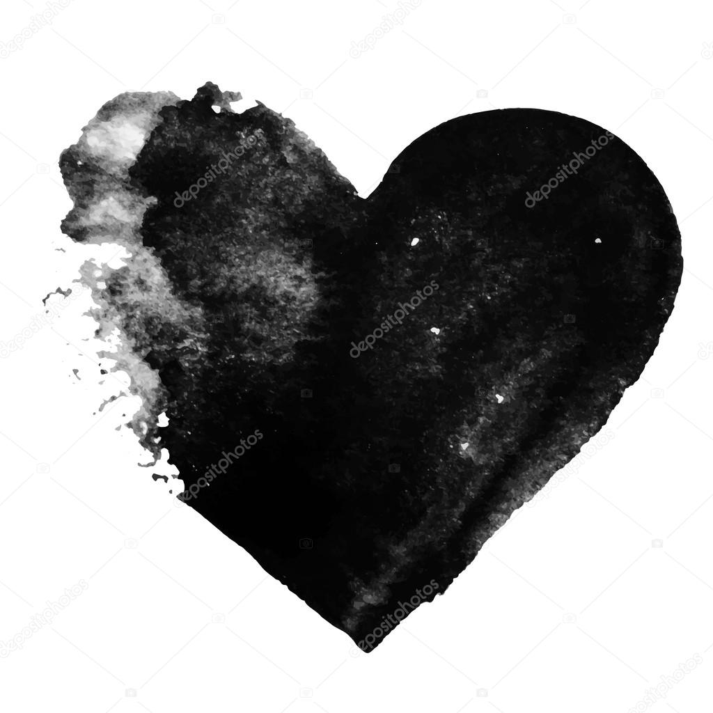 Set of Valentines - Grunge black heart background