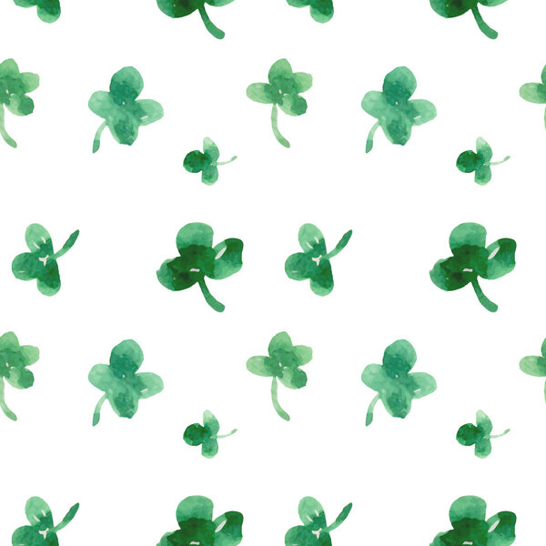 Бесшовный узор листьев клевера
