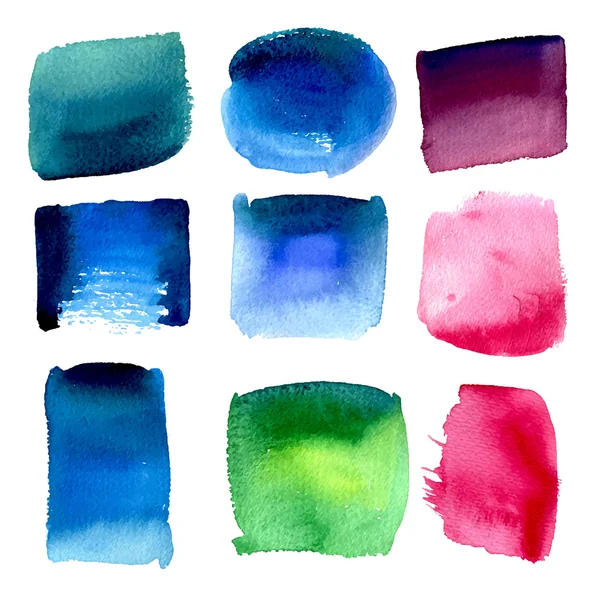 Aquarell-Flecken und Spritzer. — Stockvektor