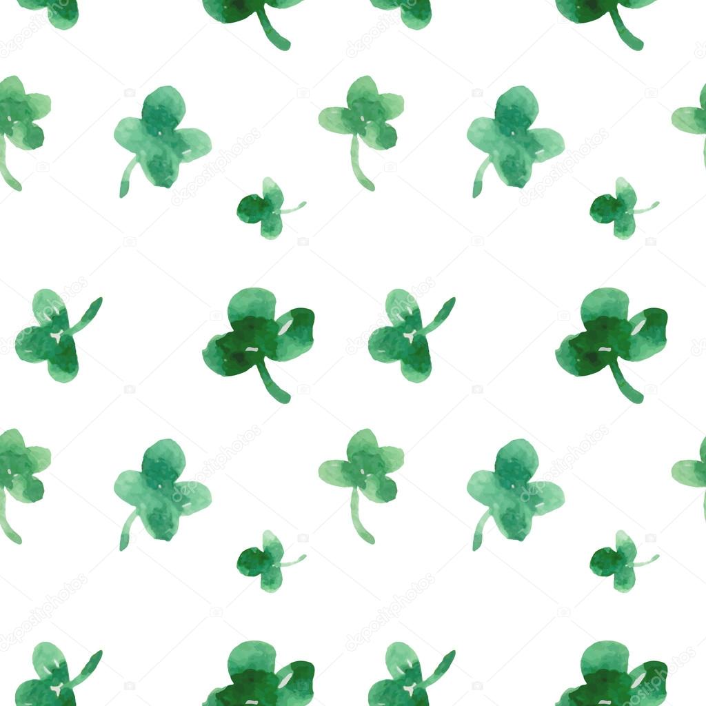 Seamless pattern of leaves of clover