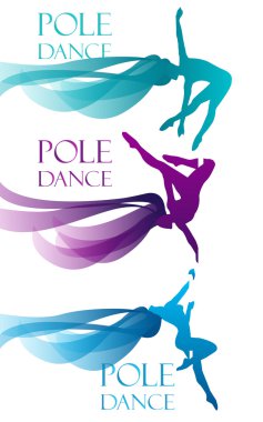 Pole dancers on white background. clipart