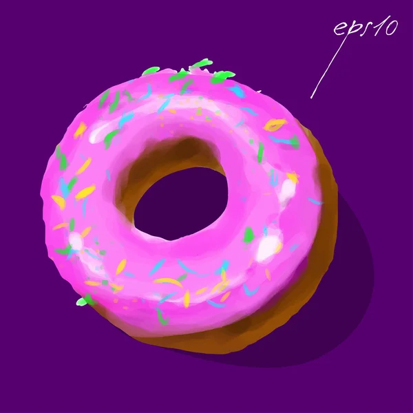 Donut de anel envidraçado — Vetor de Stock