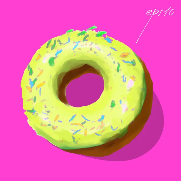 Glasierter Ring-Donut — Stockvektor