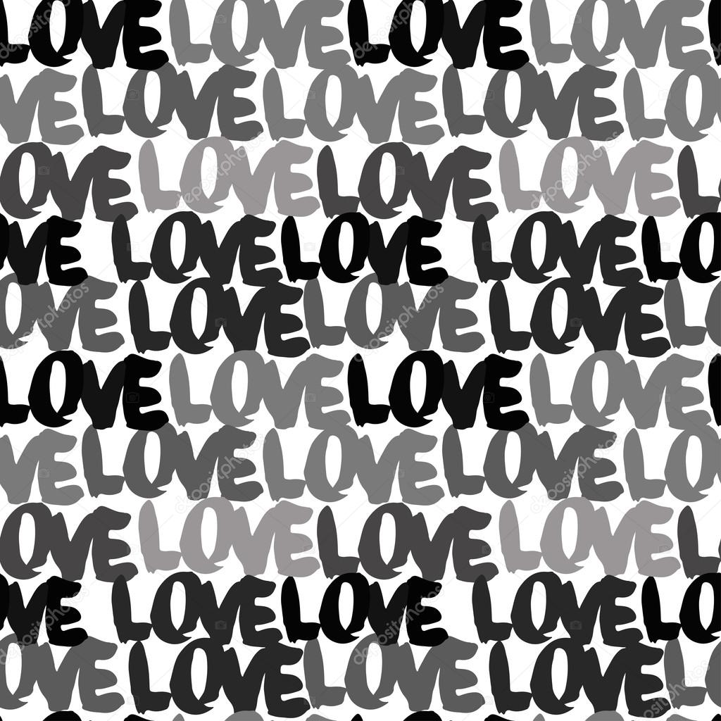 Love pattern. Pattern with letters