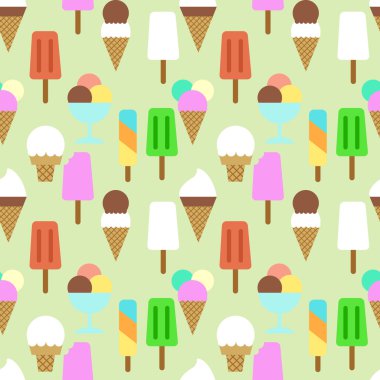 Dondurma Icons set. Desen arka plan