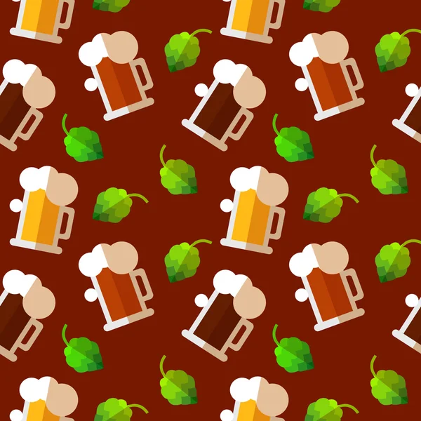 Pattern for Oktoberfest in flat style. — Stock Vector