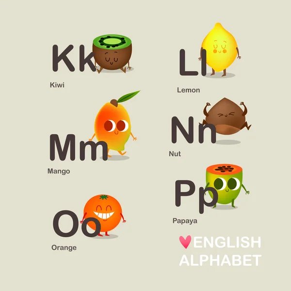 Children's  Funy alphabet. — Stock Vector