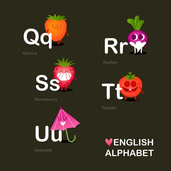 Alphabet drôle pour enfants . — Image vectorielle