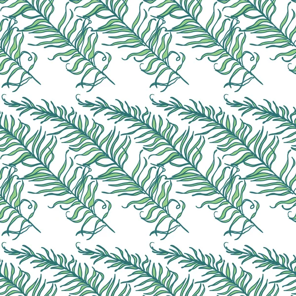 シダの葉のシームレス パターン — ストックベクタ