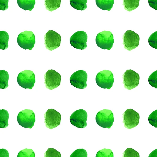 Acuarela manchas verdes patrón — Vector de stock
