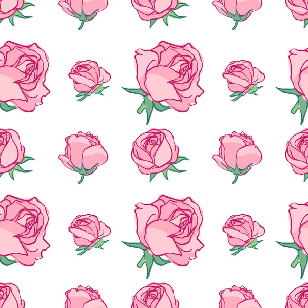 Rosebuds background in pink — Stock Vector