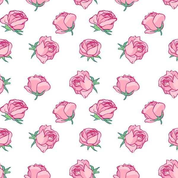 Rosebuds background in pink — Stock Vector